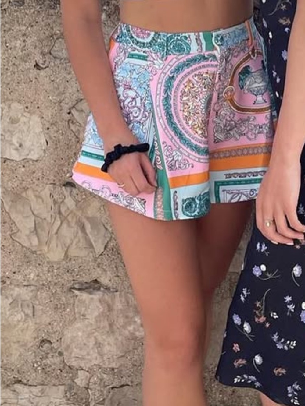 High-Waist Pastel Paisley Print Women’s Shorts